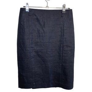 JOSEF - Black Metallic Wool Blend Pencil Skirt -0 - CA